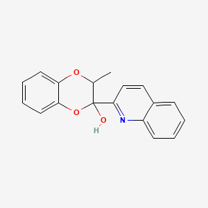 molecular formula C18H15NO3 B3823436 3-methyl-2-(2-quinolinyl)-2,3-dihydro-1,4-benzodioxin-2-ol 