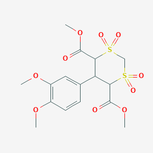 molecular formula C16H20O10S2 B3823458 dimethyl 5-(3,4-dimethoxyphenyl)-1,3-dithiane-4,6-dicarboxylate 1,1,3,3-tetraoxide 