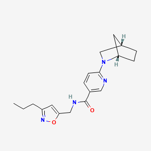 molecular formula C19H24N4O2 B3823475 6-[(1S*,4S*)-2-azabicyclo[2.2.1]hept-2-yl]-N-[(3-propyl-5-isoxazolyl)methyl]nicotinamide 