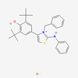 molecular formula C30H35BrN2OS B3823497 4-[(2Z)-3-benzyl-2-(phenylimino)-2,3-dihydro-1,3-thiazol-4-yl]-2,6-di-tert-butylphenol hydrobromide 