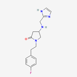 molecular formula C16H19FN4O B3823524 1-[2-(4-fluorophenyl)ethyl]-4-[(1H-imidazol-2-ylmethyl)amino]-2-pyrrolidinone 