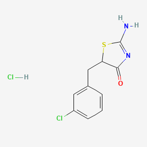 molecular formula C10H10Cl2N2OS B3823557 5-(3-chlorobenzyl)-2-imino-1,3-thiazolidin-4-one hydrochloride 