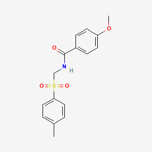 molecular formula C16H17NO4S B3823567 4-methoxy-N-{[(4-methylphenyl)sulfonyl]methyl}benzamide CAS No. 164398-53-2