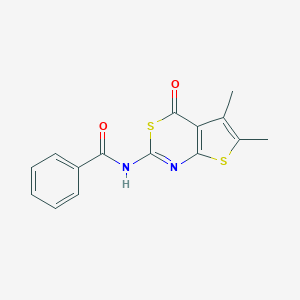 molecular formula C15H12N2O2S2 B382357 N-(5,6-二甲基-4-氧代-4H-噻吩[2,3-d][1,3]噻嗪-2-基)苯甲酰胺 CAS No. 268733-46-6