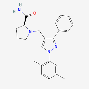molecular formula C23H26N4O B3823570 1-{[1-(2,5-dimethylphenyl)-3-phenyl-1H-pyrazol-4-yl]methyl}-L-prolinamide 