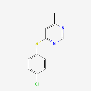 molecular formula C11H9ClN2S B3823573 4-[(4-chlorophenyl)thio]-6-methylpyrimidine CAS No. 201991-90-4