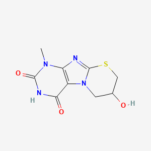 molecular formula C9H10N4O3S B3823581 7-hydroxy-1-methyl-7,8-dihydro-6H-[1,3]thiazino[2,3-f]purine-2,4(1H,3H)-dione 