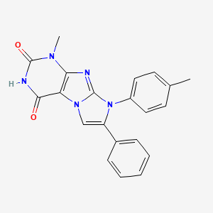 molecular formula C21H17N5O2 B3823584 1-methyl-8-(4-methylphenyl)-7-phenyl-1H-imidazo[2,1-f]purine-2,4(3H,8H)-dione 