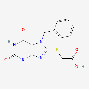 molecular formula C15H14N4O4S B3823585 [(7-benzyl-3-methyl-2,6-dioxo-2,3,6,7-tetrahydro-1H-purin-8-yl)thio]acetic acid 