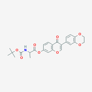 molecular formula C25H25NO8 B3823603 3-(2,3-dihydro-1,4-benzodioxin-6-yl)-4-oxo-4H-chromen-7-yl N-(tert-butoxycarbonyl)alaninate 