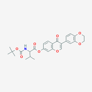 molecular formula C27H29NO8 B3823606 3-(2,3-dihydro-1,4-benzodioxin-6-yl)-4-oxo-4H-chromen-7-yl N-(tert-butoxycarbonyl)valinate 