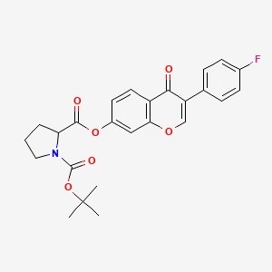 molecular formula C25H24FNO6 B3823609 1-tert-butyl 2-[3-(4-fluorophenyl)-4-oxo-4H-chromen-7-yl] 1,2-pyrrolidinedicarboxylate 