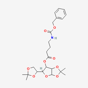 molecular formula C24H33NO9 B3823611 5-(2,2-dimethyl-1,3-dioxolan-4-yl)-2,2-dimethyltetrahydrofuro[2,3-d][1,3]dioxol-6-yl 4-{[(benzyloxy)carbonyl]amino}butanoate 