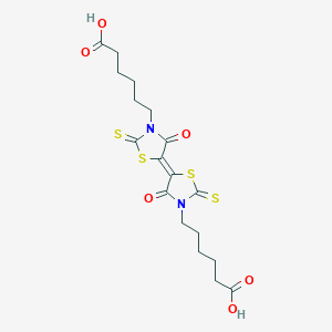 molecular formula C18H22N2O6S4 B3823626 6,6'-(4,4'-dioxo-2,2'-dithioxo-5,5'-bi-1,3-thiazolidine-3,3'-diyl)dihexanoic acid 