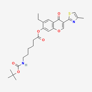 molecular formula C26H32N2O6S B3823655 6-ethyl-3-(4-methyl-1,3-thiazol-2-yl)-4-oxo-4H-chromen-7-yl 6-[(tert-butoxycarbonyl)amino]hexanoate 