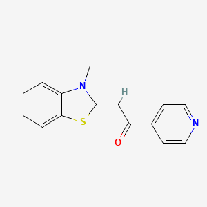 molecular formula C15H12N2OS B3823680 2-(3-methyl-1,3-benzothiazol-2(3H)-ylidene)-1-(4-pyridinyl)ethanone 