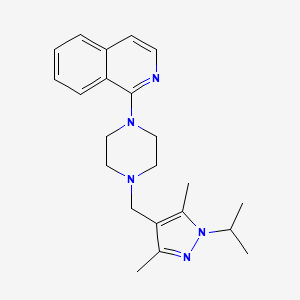 molecular formula C22H29N5 B3823721 1-{4-[(1-isopropyl-3,5-dimethyl-1H-pyrazol-4-yl)methyl]piperazin-1-yl}isoquinoline 