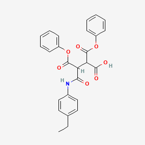 molecular formula C26H23NO7 B3823724 4-[(4-ethylphenyl)amino]-4-oxo-2,3-bis(phenoxycarbonyl)butanoic acid 