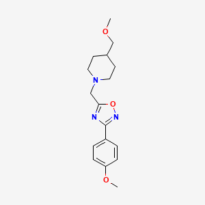molecular formula C17H23N3O3 B3823747 4-(methoxymethyl)-1-{[3-(4-methoxyphenyl)-1,2,4-oxadiazol-5-yl]methyl}piperidine 