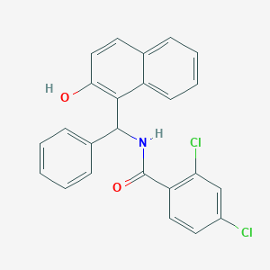 molecular formula C24H17Cl2NO2 B3823750 2,4-dichloro-N-[(2-hydroxy-1-naphthyl)(phenyl)methyl]benzamide 