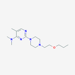 molecular formula C16H29N5O B3823758 N,N,5-trimethyl-2-[4-(2-propoxyethyl)piperazin-1-yl]pyrimidin-4-amine 