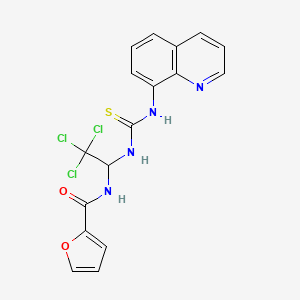 molecular formula C17H13Cl3N4O2S B3823769 N-(2,2,2-trichloro-1-{[(8-quinolinylamino)carbonothioyl]amino}ethyl)-2-furamide 