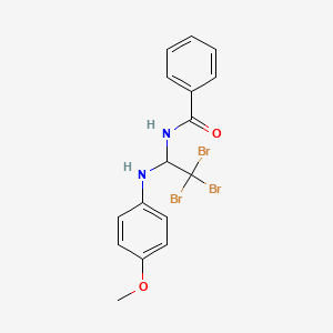 molecular formula C16H15Br3N2O2 B3823800 N-{2,2,2-tribromo-1-[(4-methoxyphenyl)amino]ethyl}benzamide 