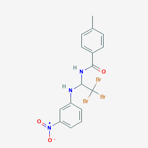 molecular formula C16H14Br3N3O3 B3823803 4-methyl-N-{2,2,2-tribromo-1-[(3-nitrophenyl)amino]ethyl}benzamide 