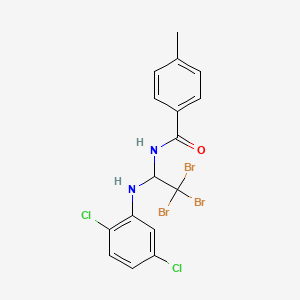 molecular formula C16H13Br3Cl2N2O B3823804 4-methyl-N-{2,2,2-tribromo-1-[(2,5-dichlorophenyl)amino]ethyl}benzamide 