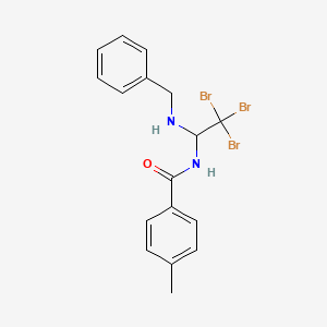 molecular formula C17H17Br3N2O B3823811 N-[1-(benzylamino)-2,2,2-tribromoethyl]-4-methylbenzamide 