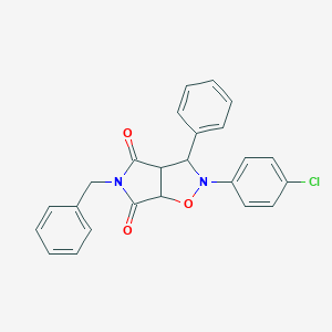molecular formula C24H19ClN2O3 B382382 5-benzyl-2-(4-chlorophenyl)-3-phenyldihydro-2H-pyrrolo[3,4-d][1,2]oxazole-4,6(3H,5H)-dione CAS No. 473390-99-7
