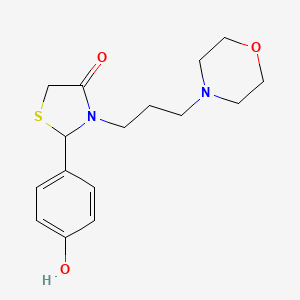 molecular formula C16H22N2O3S B3823824 2-(4-hydroxyphenyl)-3-[3-(4-morpholinyl)propyl]-1,3-thiazolidin-4-one 