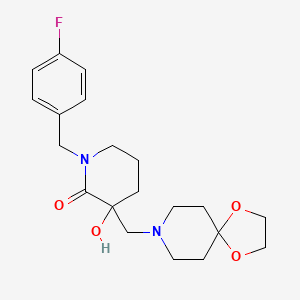 molecular formula C20H27FN2O4 B3823836 3-(1,4-dioxa-8-azaspiro[4.5]dec-8-ylmethyl)-1-(4-fluorobenzyl)-3-hydroxy-2-piperidinone 