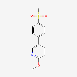 molecular formula C13H13NO3S B3823837 2-methoxy-5-[4-(methylsulfonyl)phenyl]pyridine 