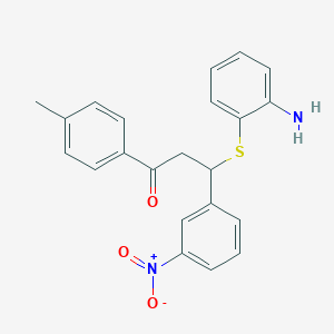 molecular formula C22H20N2O3S B3823871 3-[(2-aminophenyl)thio]-1-(4-methylphenyl)-3-(3-nitrophenyl)-1-propanone 