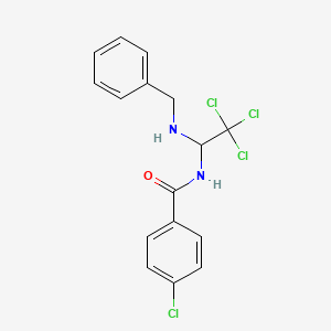 molecular formula C16H14Cl4N2O B3823880 N-[1-(benzylamino)-2,2,2-trichloroethyl]-4-chlorobenzamide 
