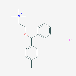 molecular formula C19H26INO B038239 N,N,N-Trimethyl-2-[(4-methylphenyl)(phenyl)methoxy]ethanaminium iodide CAS No. 116169-73-4