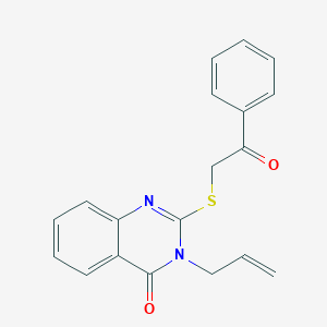 molecular formula C19H16N2O2S B382391 2-Phenacylsulfanyl-3-prop-2-enylquinazolin-4-one CAS No. 224630-70-0