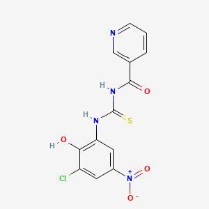 molecular formula C13H9ClN4O4S B3823921 N-{[(3-chloro-2-hydroxy-5-nitrophenyl)amino]carbonothioyl}nicotinamide 