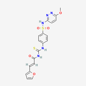 molecular formula C19H17N5O5S2 B3823926 3-(2-furyl)-N-{[(4-{[(6-methoxy-3-pyridazinyl)amino]sulfonyl}phenyl)amino]carbonothioyl}acrylamide 