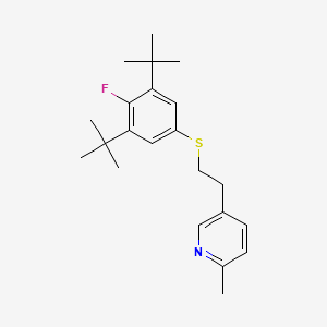 molecular formula C22H30FNS B3823978 5-{2-[(3,5-di-tert-butyl-4-fluorophenyl)thio]ethyl}-2-methylpyridine 