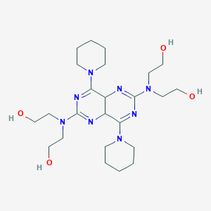 molecular formula C24H42N8O4 B3823991 2,2',2'',2'''-[(4,8-di-1-piperidinyl-4a,8a-dihydropyrimido[5,4-d]pyrimidine-2,6-diyl)dinitrilo]tetraethanol 