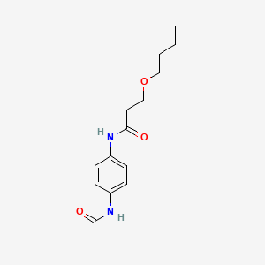 molecular formula C15H22N2O3 B3824056 N-[4-(acetylamino)phenyl]-3-butoxypropanamide 