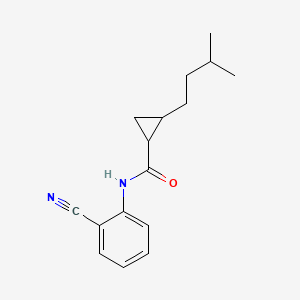 molecular formula C16H20N2O B3824057 N-(2-cyanophenyl)-2-(3-methylbutyl)cyclopropanecarboxamide 