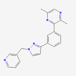 molecular formula C21H19N5 B3824063 2,5-dimethyl-3-{3-[1-(3-pyridinylmethyl)-1H-pyrazol-3-yl]phenyl}pyrazine 