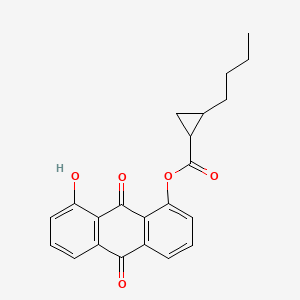 molecular formula C22H20O5 B3824064 8-hydroxy-9,10-dioxo-9,10-dihydro-1-anthracenyl 2-butylcyclopropanecarboxylate 