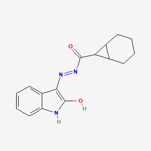 molecular formula C16H17N3O2 B3824076 N'-(2-oxo-1,2-dihydro-3H-indol-3-ylidene)bicyclo[4.1.0]heptane-7-carbohydrazide 
