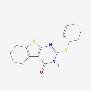 molecular formula C16H18N2OS2 B382408 2-(2-cyclohexen-1-ylsulfanyl)-5,6,7,8-tetrahydro[1]benzothieno[2,3-d]pyrimidin-4(3H)-one CAS No. 5973-47-7