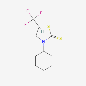 molecular formula C10H14F3NS2 B3824085 3-cyclohexyl-5-(trifluoromethyl)-1,3-thiazolidine-2-thione 