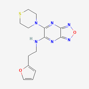 molecular formula C14H16N6O2S B3824086 N-[2-(2-furyl)ethyl]-6-(4-thiomorpholinyl)[1,2,5]oxadiazolo[3,4-b]pyrazin-5-amine 